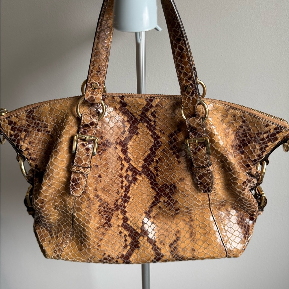 Michael Kors Snakeskin embossed leather tote/shoulder bag